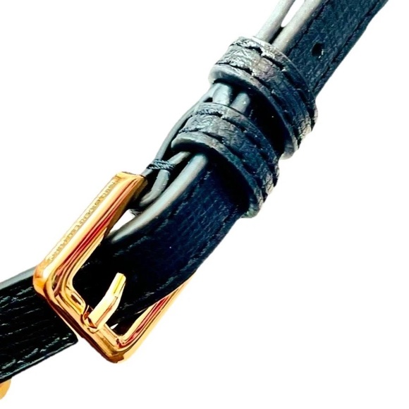 NWT Women KARL LAGERFELD Long Black Genuine Leather Satchel East West Bag Charms - Picture 5 of 15